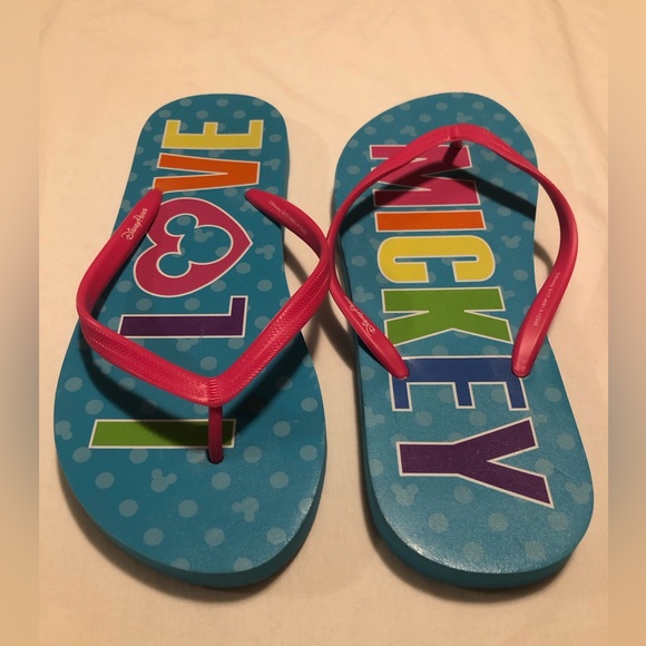 Disney Parks I 🩷 Mickey teal blue flip flops, 10 - Picture 5 of 8